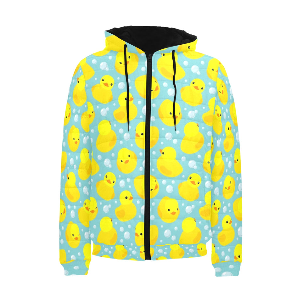 Duck Pattern Print Design 03 Men's Padded Hooded Jacket