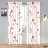 Cute Shiba Inu Dog Apple pattern Gauze Curtain