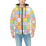 Chemistry Periodic Table Pattern Print Design 01 Men's Padded Hooded Jacket