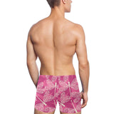 Beautiful dragonfly pink background Men's Swimming Trunks