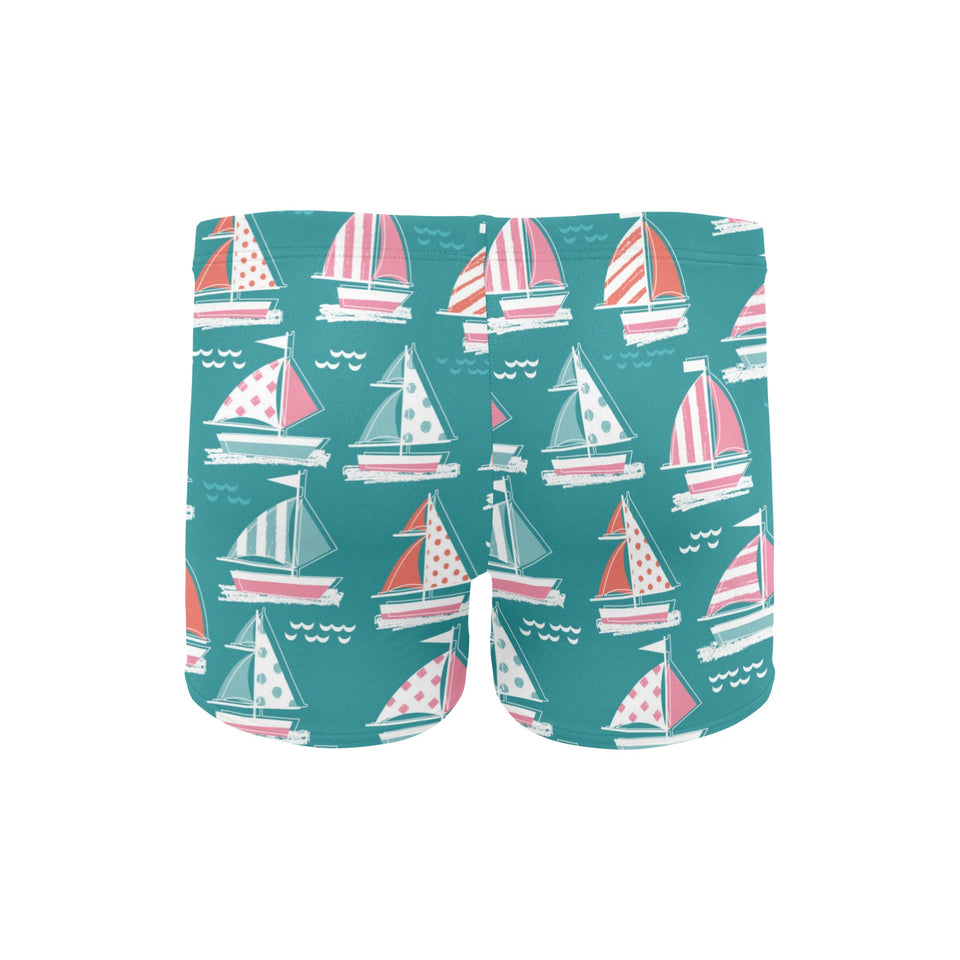 Cute sailboat pattern Men's Swimming Trunks