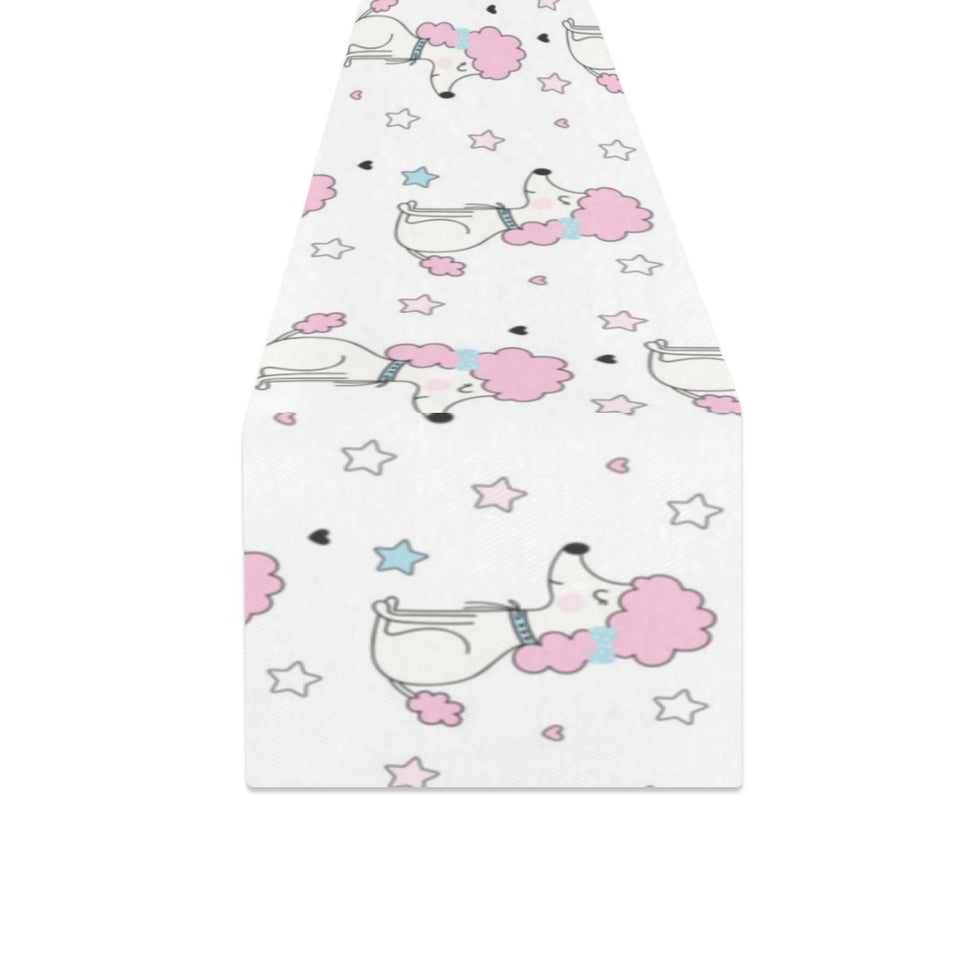 Cute poodle dog star pattern Table Runner