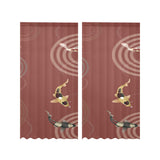 Koi Fish Carp Fish red background Gauze Curtain