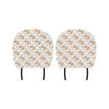 Cute corgi heart star bone pattern Car Headrest Cover