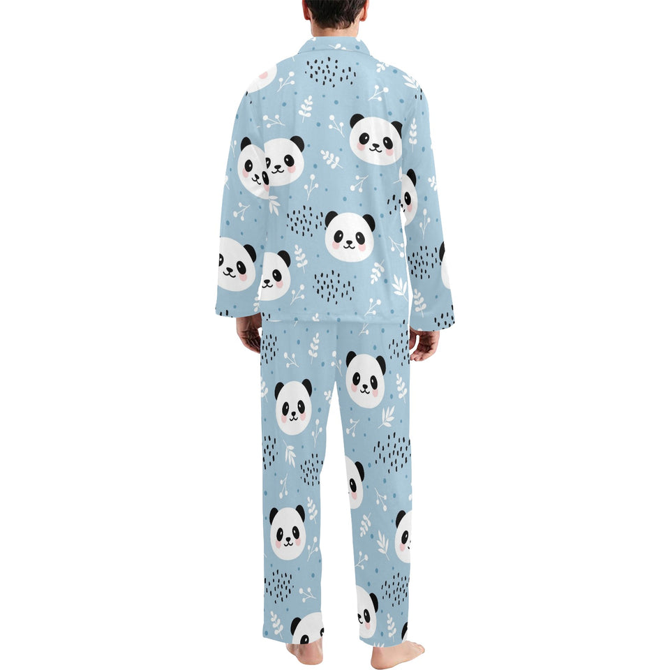 Cute panda pattern Men's Long Pajama Set