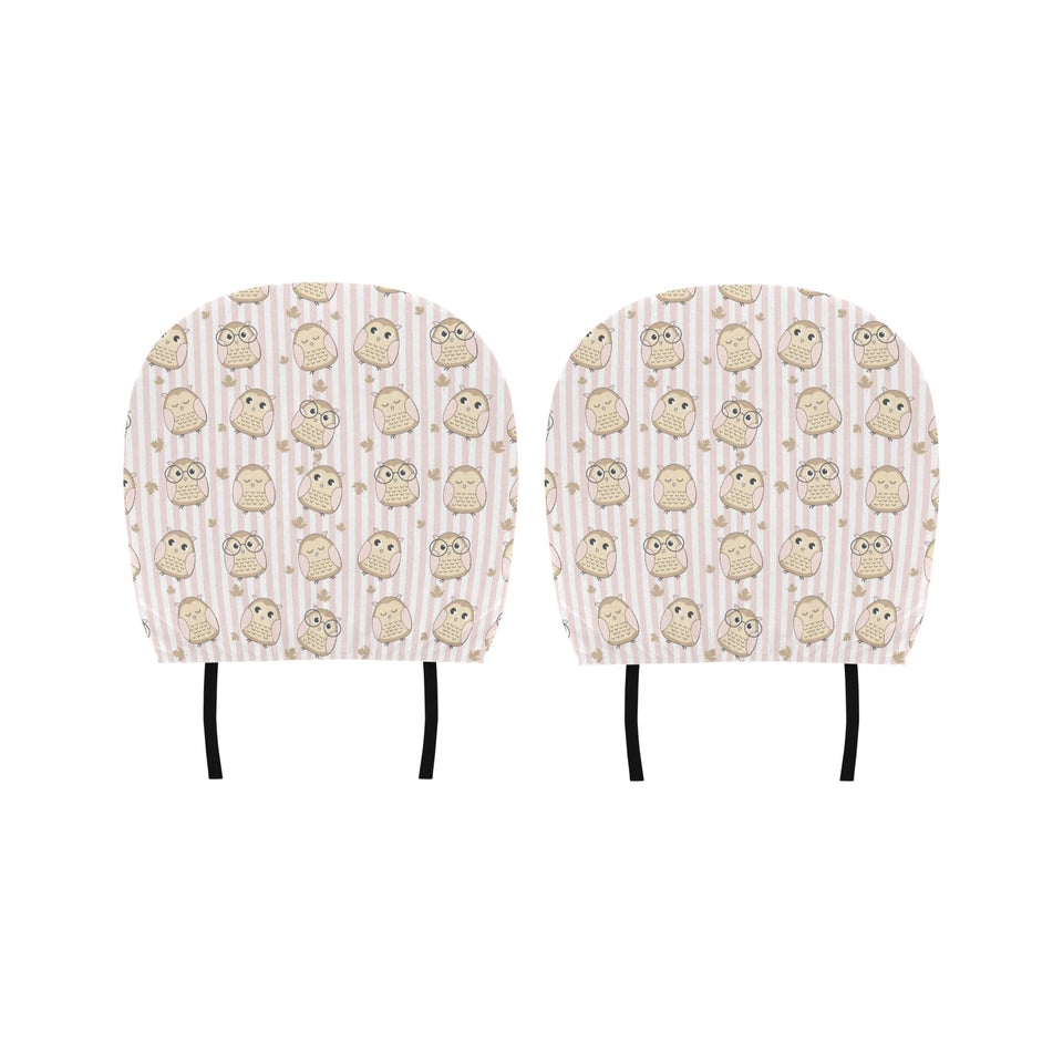 cute owl leaf Car Headrest Cover