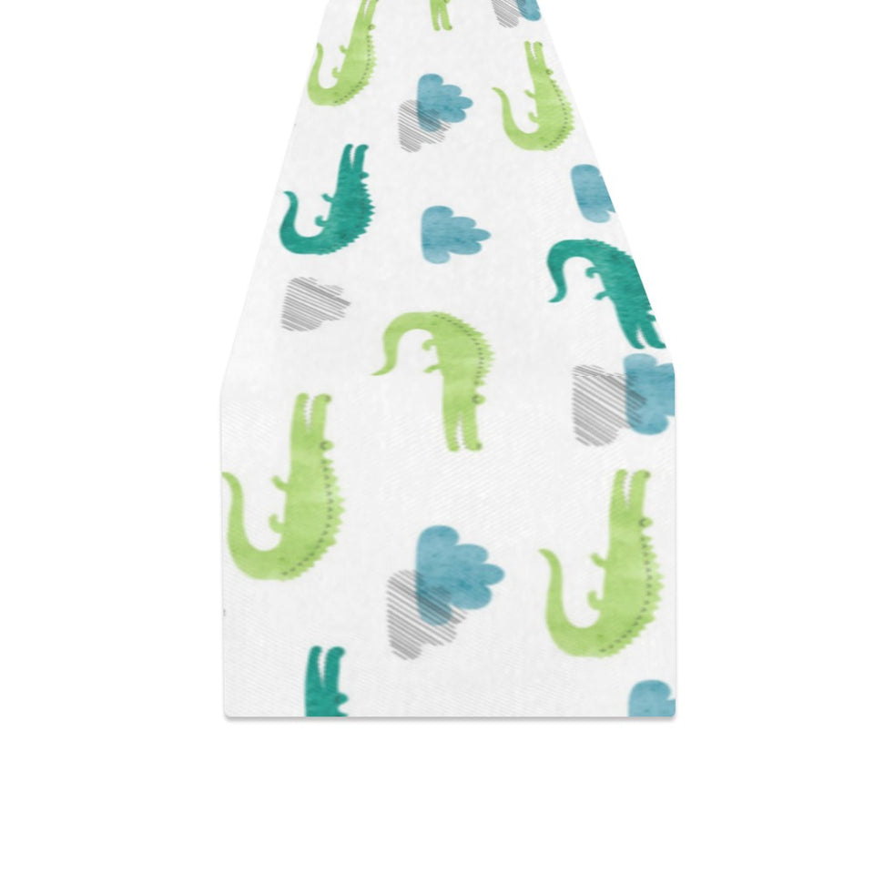 watercolor crocodile pattern Table Runner
