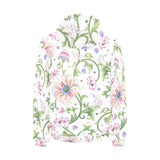 Beautiful pink lotus waterlily leaves pattern Men's Padded Hooded Jacket