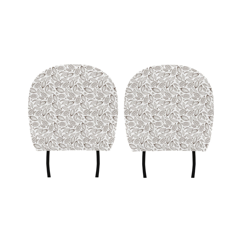 cacao beans leaves pattern Car Headrest Cover
