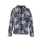 Bicycle Pattern Print Design 03 Women's Padded Hooded Jacket