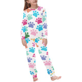 Dog Paws Pattern Print Design 01 Kids' Boys' Girls' All Over Print Pajama Set