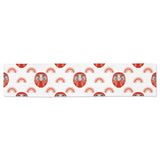 Daruma japanese wooden doll design pattern Table Runner