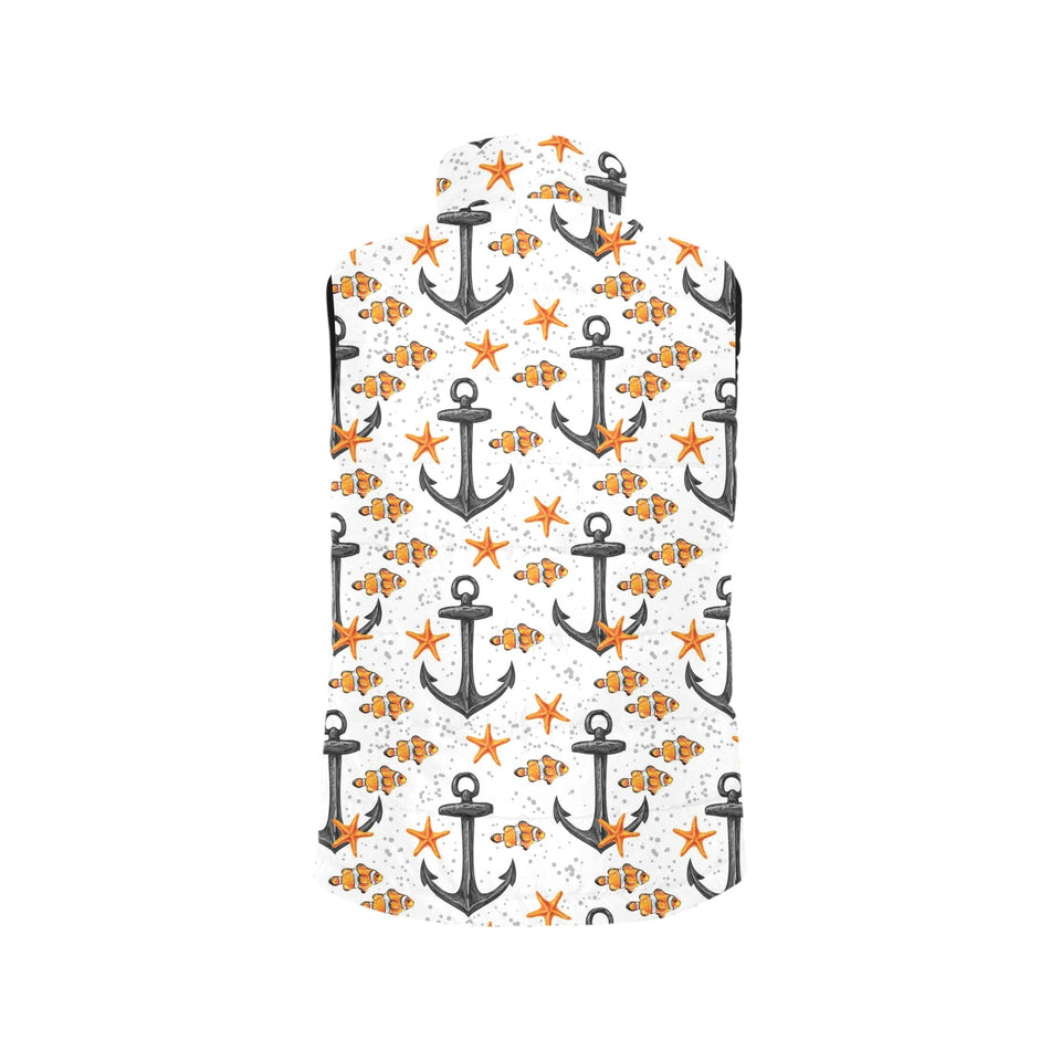 Clown Fish Pattern Print Design 02 Men's Padded Vest