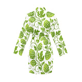Hop design pattern Women's Long Sleeve Belted Night Robe