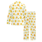 oranges leaves pattern Men's Long Pajama Set