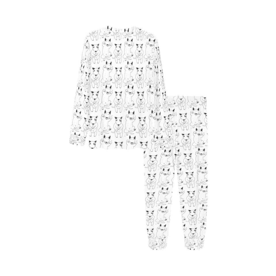 Bull Terrier Pattern Print Design 02 Kids' Boys' Girls' All Over Print Pajama Set