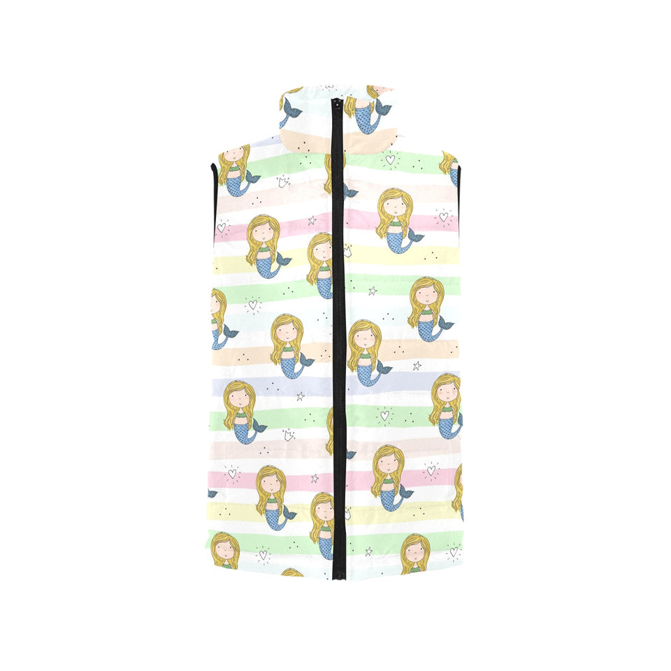Cute hand drawn mermaid Men's Padded Vest