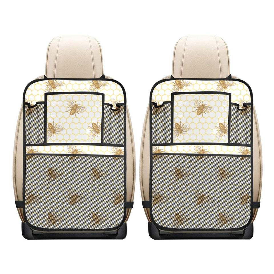 Bee honeycomb seamless design pattern Car Seat Back Organizer