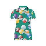 Billiard Ball Pattern Print Design 01 Women's All Over Print Polo Shirt