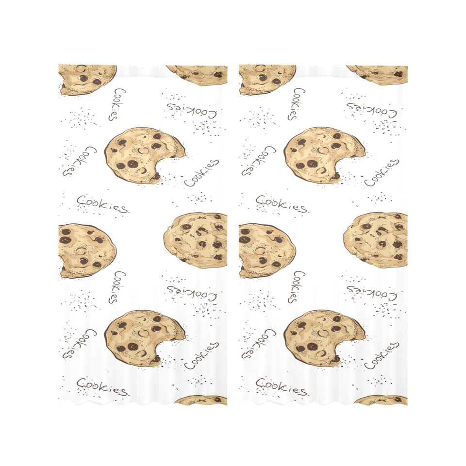 Sketch style cookie pattern Gauze Curtain