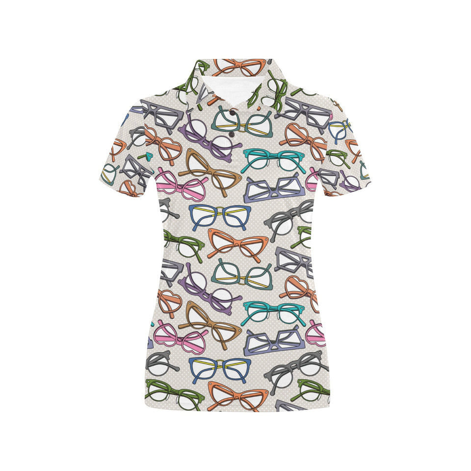 Sun Glasses Pattern Print Design 01 Women's All Over Print Polo Shirt