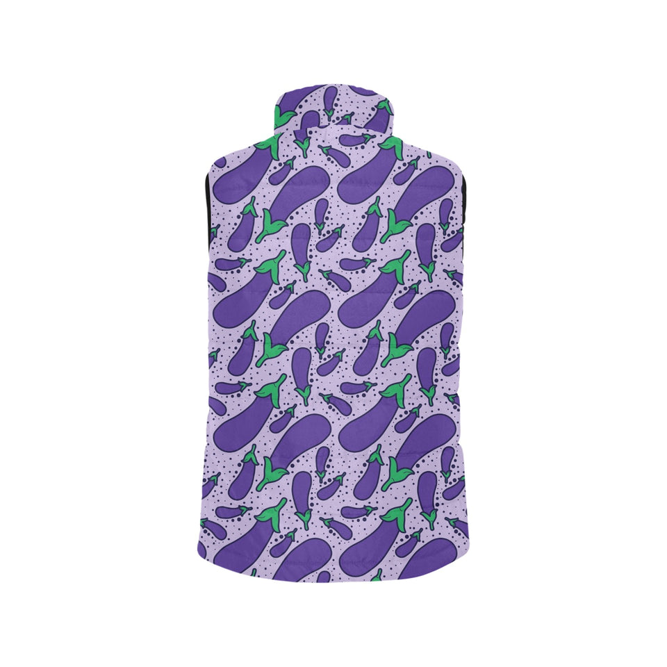 Eggplant Pattern Print Design 03 Men's Padded Vest