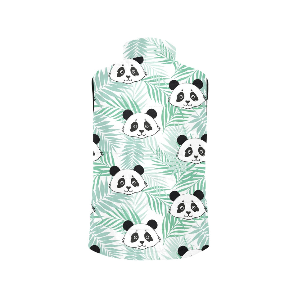 Panda pattern tropical leaves background Men's Padded Vest