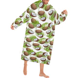 Coconut Pattern Print Design 04 Blanket Robe with Sleeves