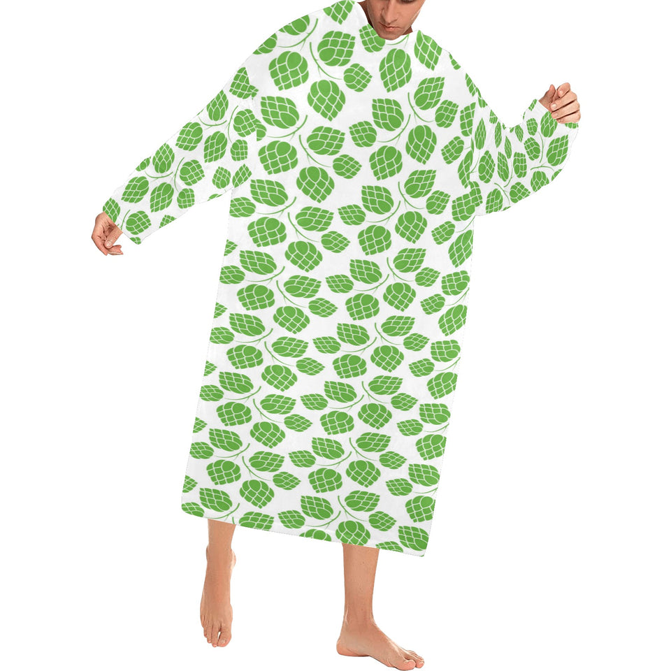 Hop pattern background Blanket Robe with Sleeves