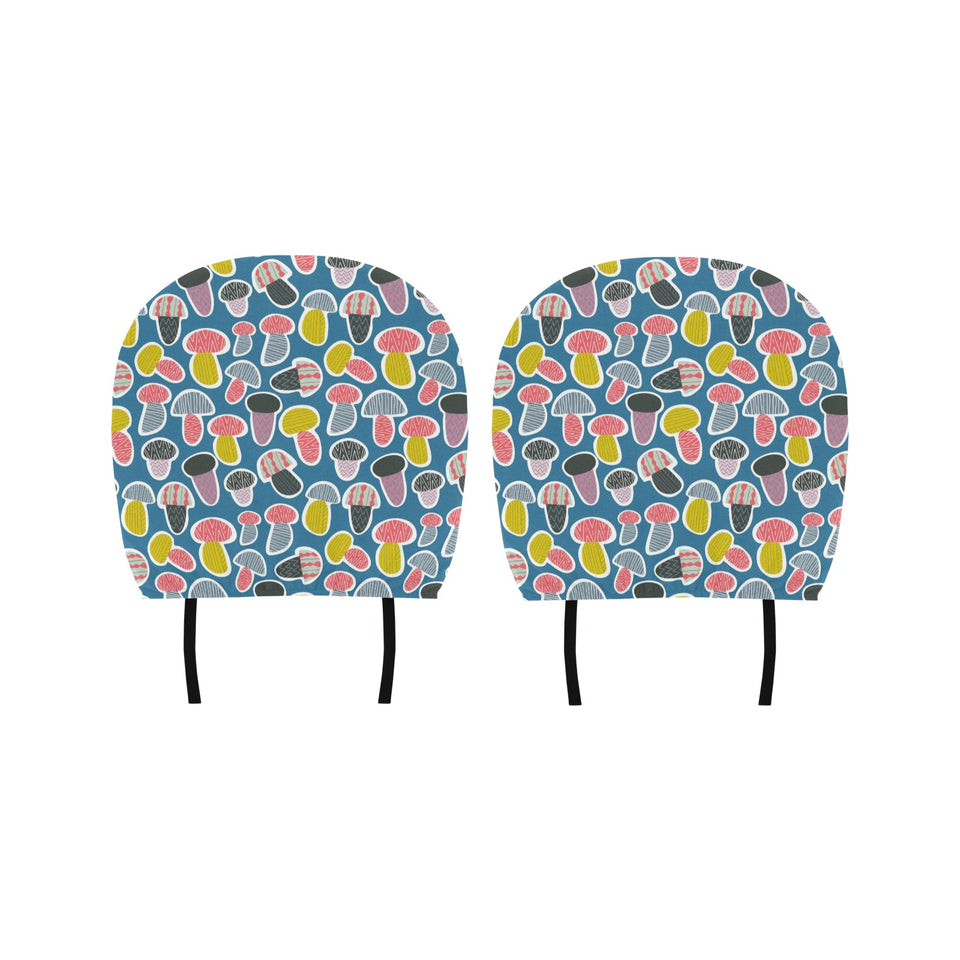 Colorful mushroom design pattern Car Headrest Cover