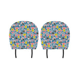 Colorful mushroom design pattern Car Headrest Cover