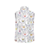 Cute Llama Alpaca pattern Men's Padded Vest