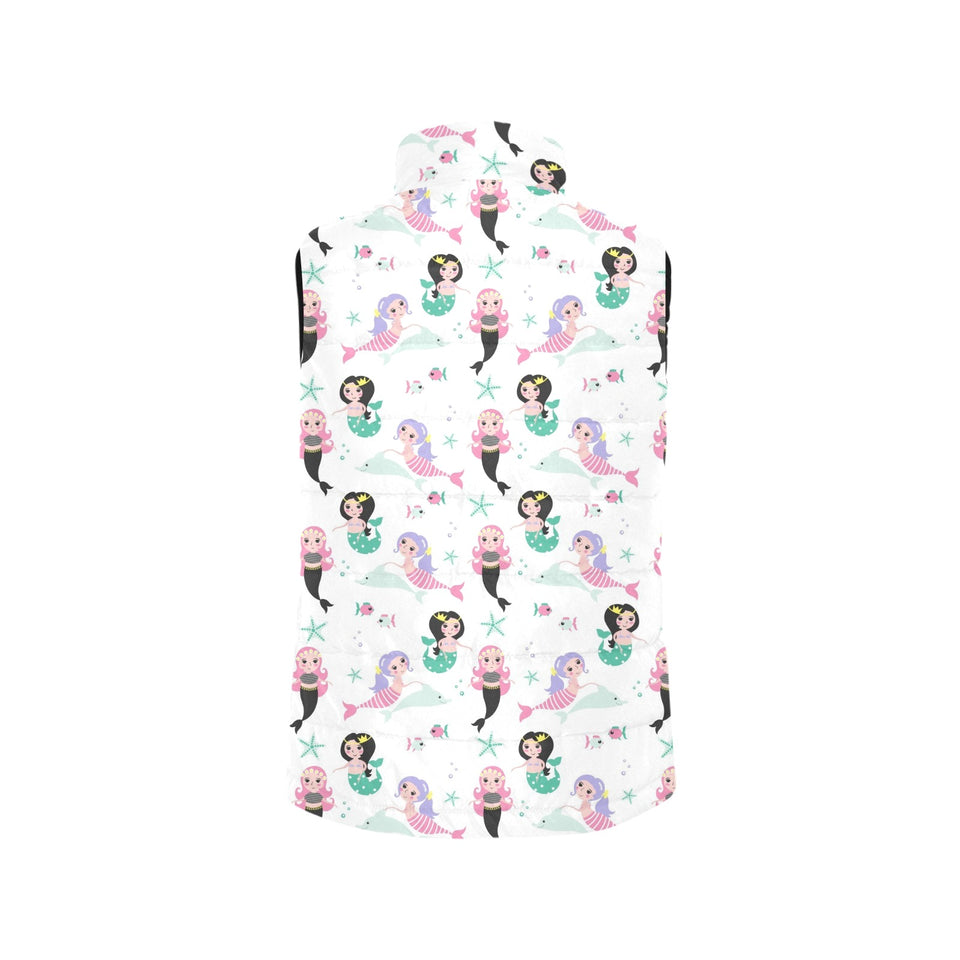 cute mermaid dolphin fish starfish pattern Men's Padded Vest