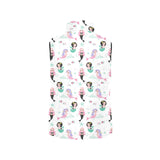 cute mermaid dolphin fish starfish pattern Men's Padded Vest