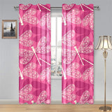 Beautiful dragonfly pink background Gauze Curtain