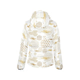 Beautiful gold japanese pattern Women's Padded Hooded Jacket