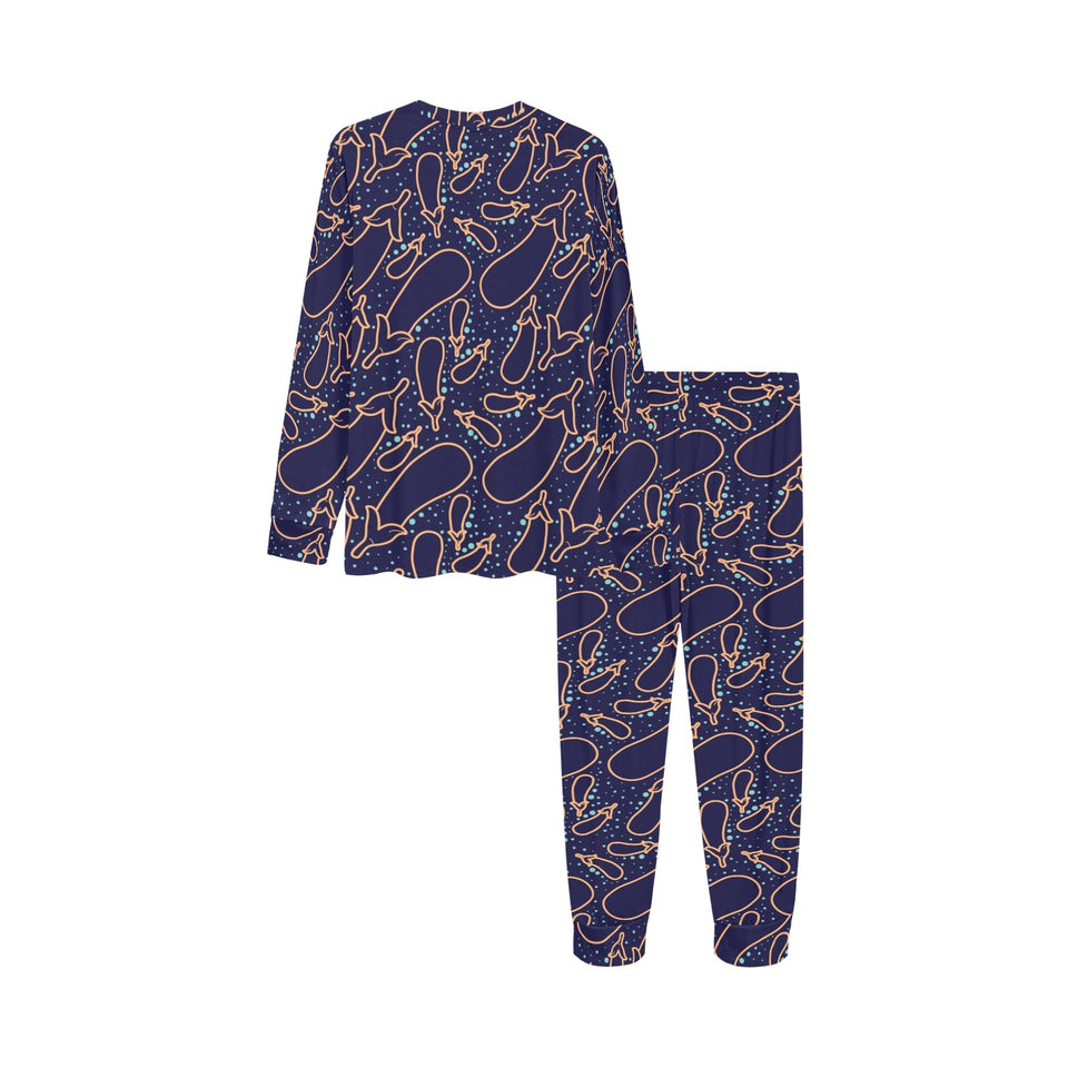 Eggplant Pattern Print Design 04 Kids' Boys' Girls' All Over Print Pajama Set