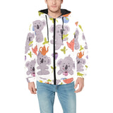 Cute koalas teapots tea Men's Padded Hooded Jacket