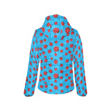 Ladybug Pattern Print Design 02 Women's Padded Hooded Jacket