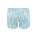 Snowflake pattern blue stripe background Men's Swimming Trunks
