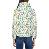 Chemistry Periodic Table Pattern Print Design 05 Women's Padded Hooded Jacket