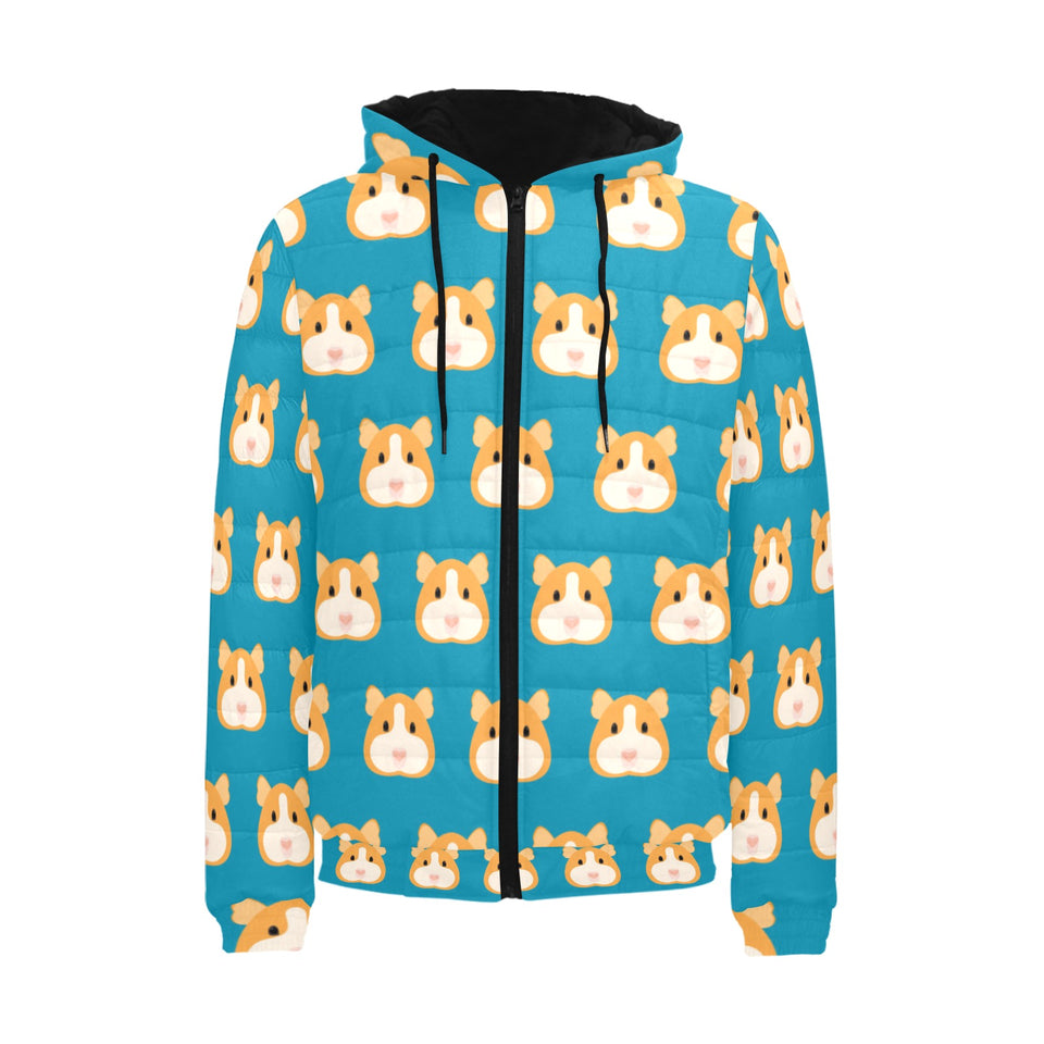 Guinea Pig Pattern Print Design 03 Men's Padded Hooded Jacket