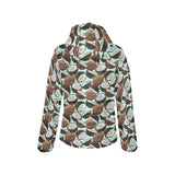 Coconut Pattern Print Design 03 Women's Padded Hooded Jacket