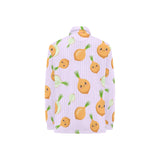 cute onions smiling faces purple background Women's Long Sleeve Polo Shirt
