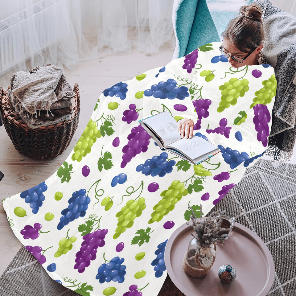 Grape pattern Blanket Robe with Sleeves