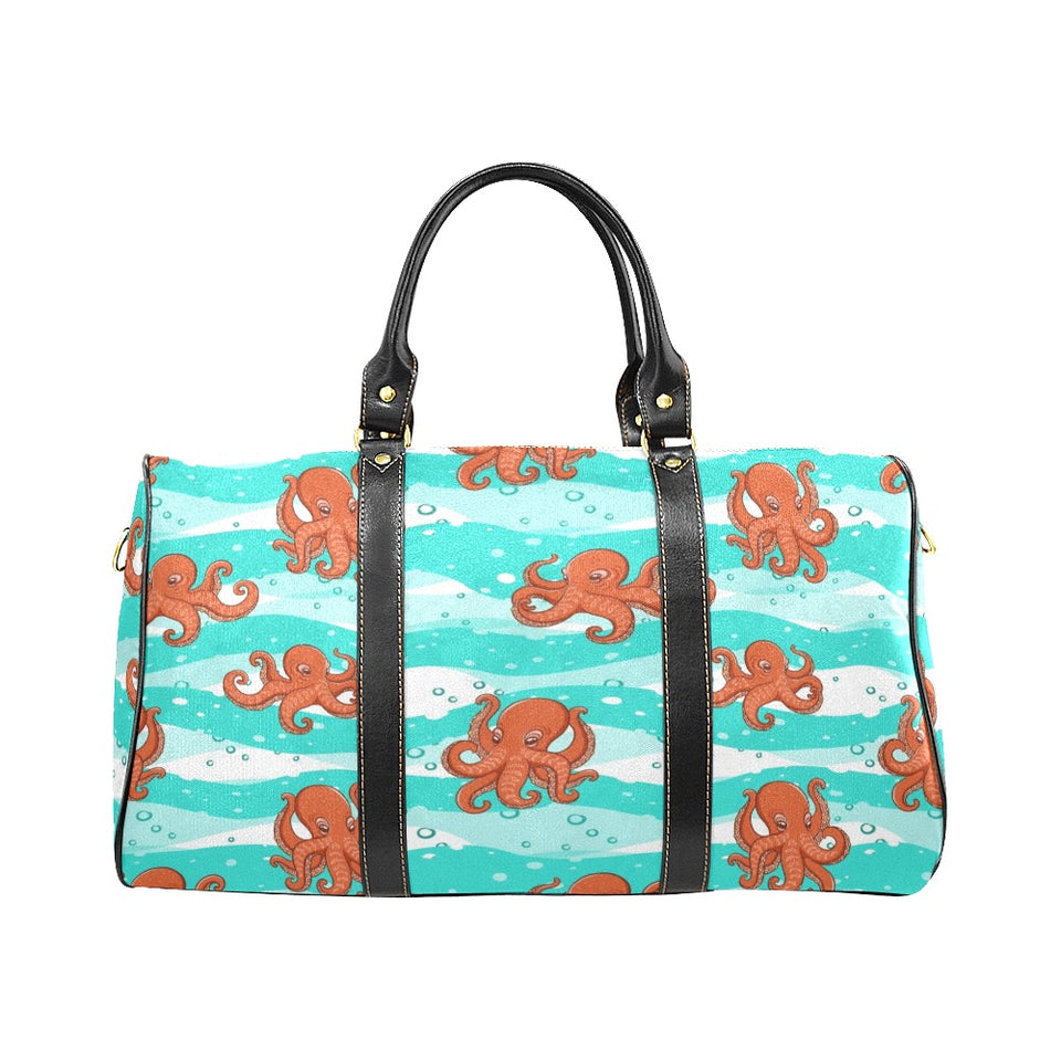 Octopuses sea wave background Travel Bag