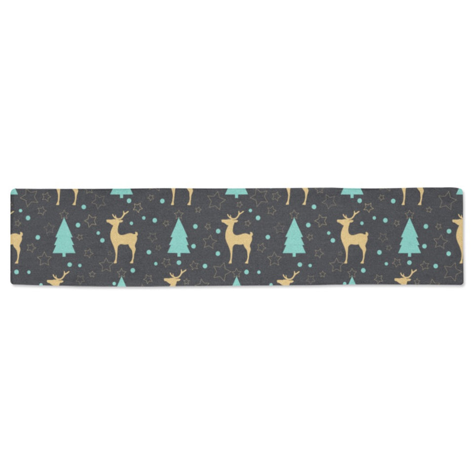 Deers star tree pattern Table Runner