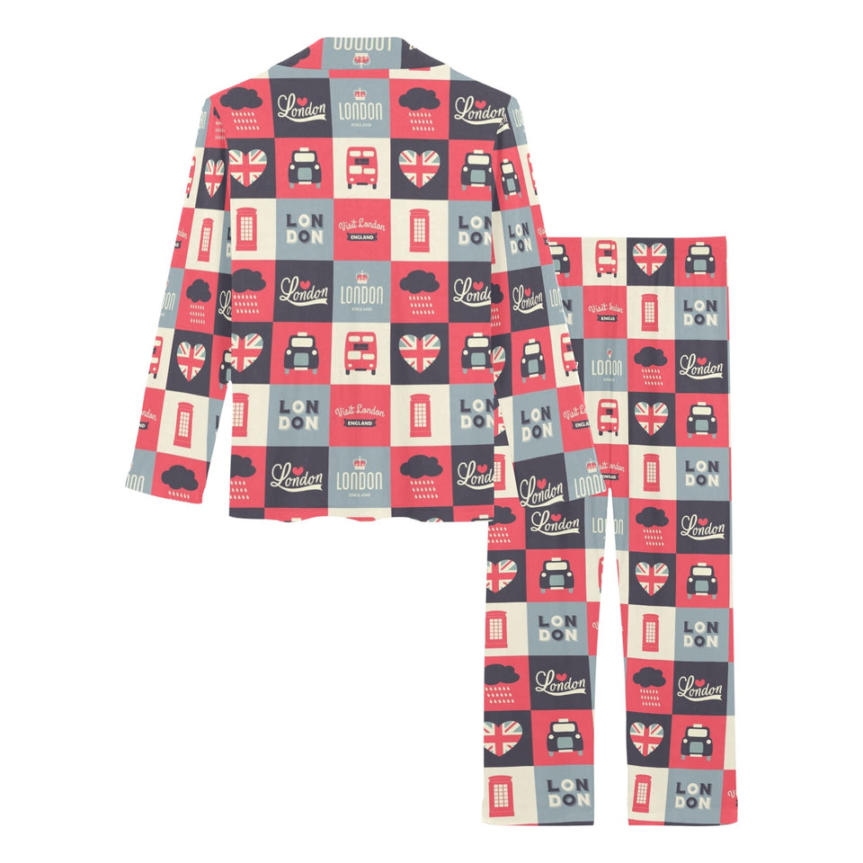 British Pattern Print Design 05 Women's Long Pajama Set