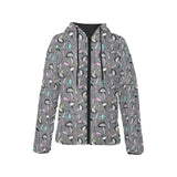 Ostrich Pattern Print Design 01 Women's Padded Hooded Jacket
