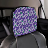 Eggplant Pattern Print Design 03 Car Headrest Cover